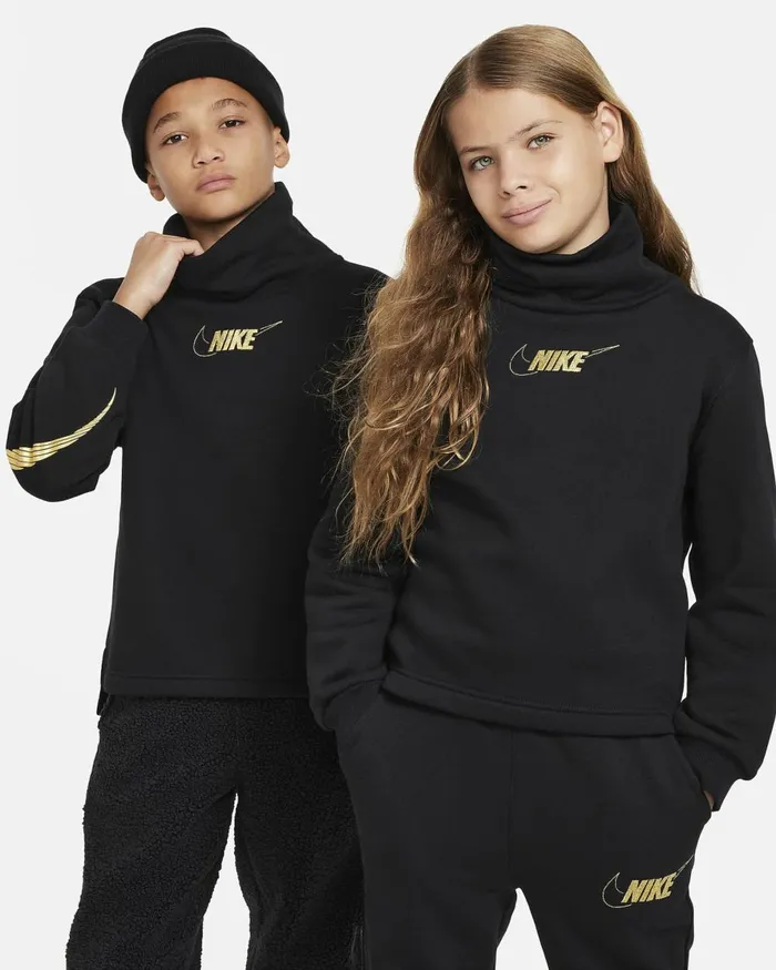 Kids Nike All Clothing Sportswear Club Fleece Blackmetallic Gold