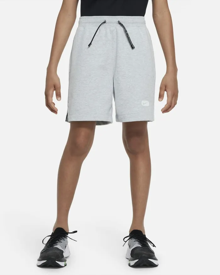 Kids Nike Shorts DriFIT Athletics Light Smoke Greyheatherwhite