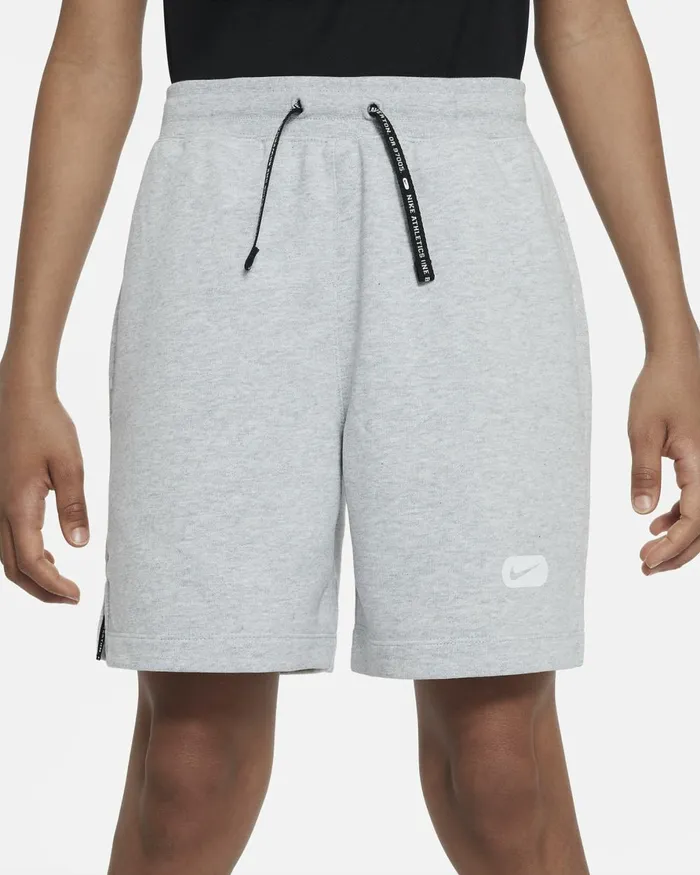 Kids Nike Shorts DriFIT Athletics Light Smoke Greyheatherwhite