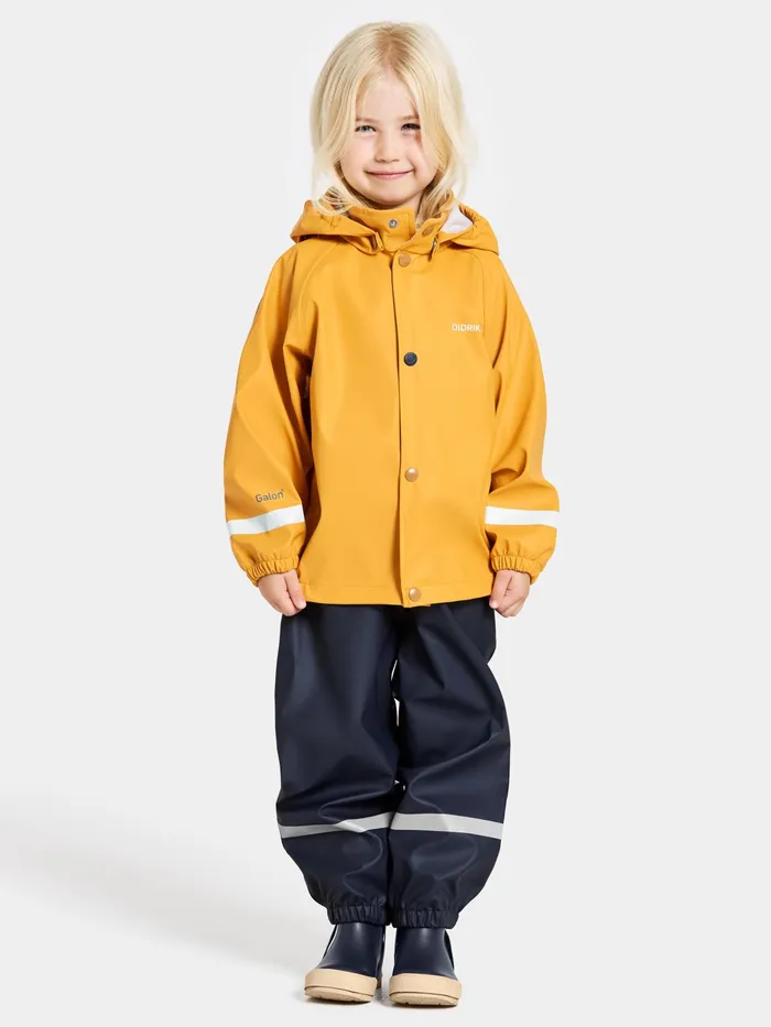 Kids Slaskeman Set Dark Pollen Didriksons Unlined Rain Set