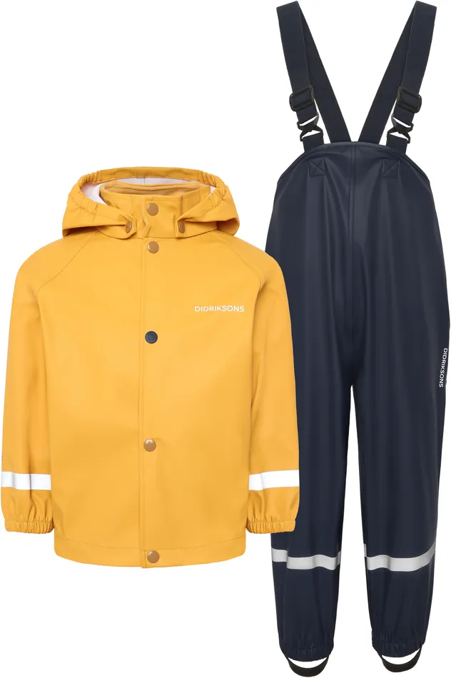 Kids Slaskeman Set Dark Pollen Didriksons Unlined Rain Set