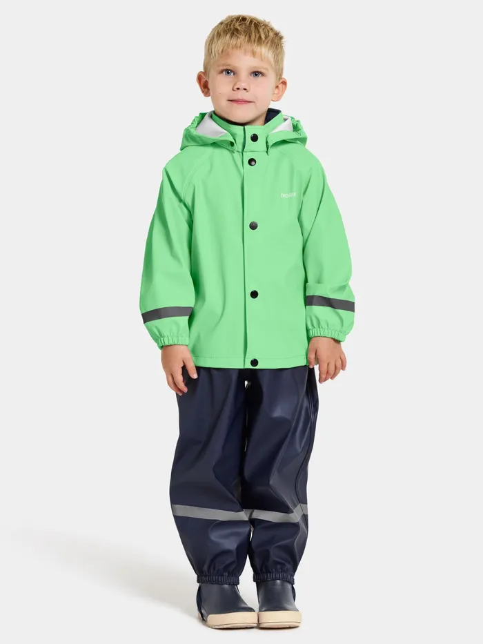 Kids Slaskeman Set Dusty Lime Didriksons Unlined Rain Set