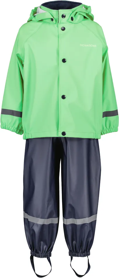Kids Slaskeman Set Dusty Lime Didriksons Unlined Rain Set