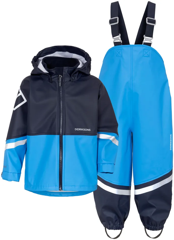 Kids Waterman Kid039s Set Classic Sharp Blue Didriksons Unlined Rain Set