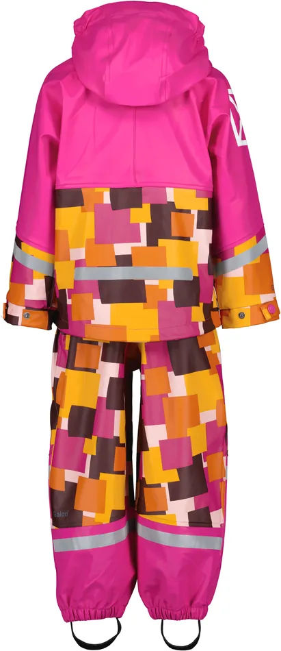 Kids Waterman Printed Set Postit Pink Didriksons Unlined Rain Set