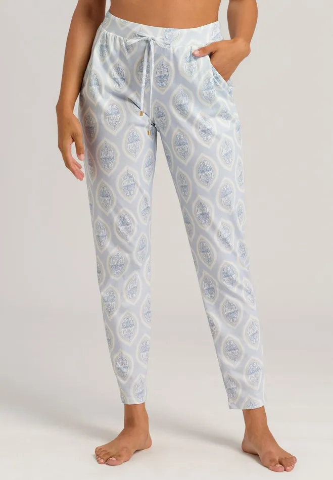 Knit Pants Print Soft Arabesque Women HANRO Pajama Bottoms