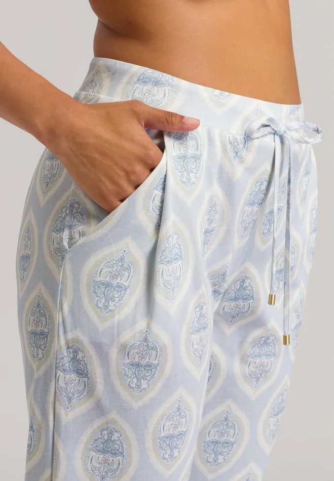 Knit Pants Print Soft Arabesque Women HANRO Pajama Bottoms