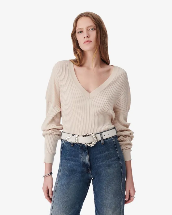 Knits Women IRO MILOU VNECK SILK SWEATER