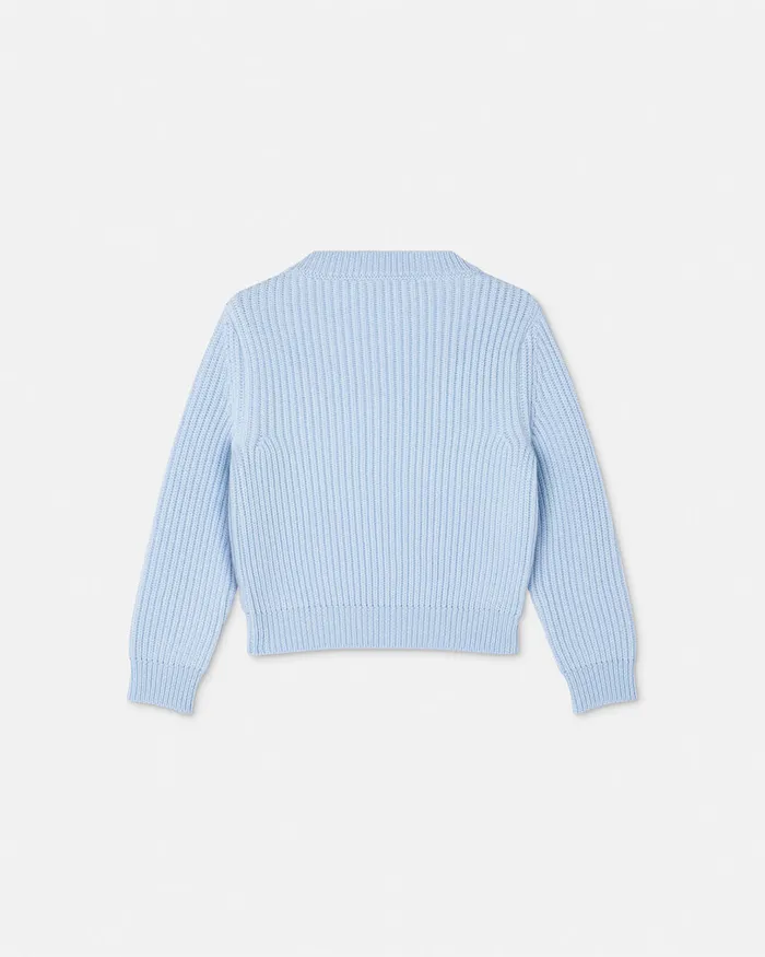 Knitwear and Sweatshirts Kids Versace 1978 ReEdition Logo Baby Sweater Light Blue