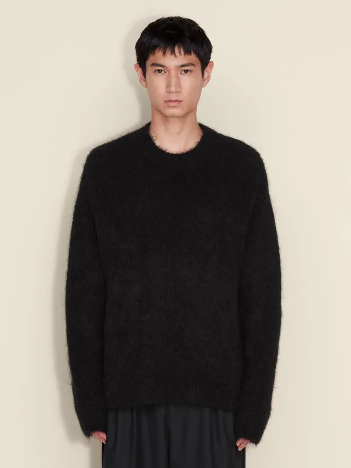 Knitwear Men Holzweiler Cohen Hairy Crew Black
