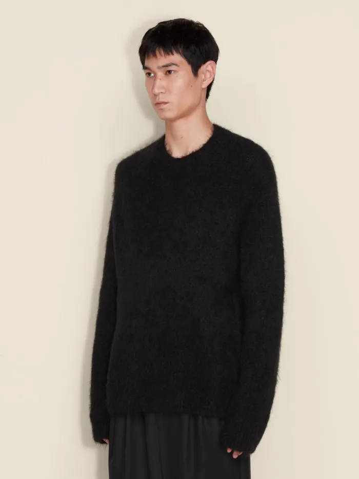 Knitwear Men Holzweiler Cohen Hairy Crew Black