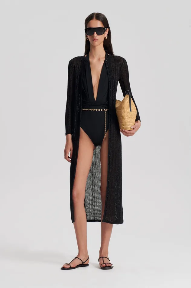 Knitwear METALLIC KNIT CARDIGAN BLACK Scanlan Theodore Women