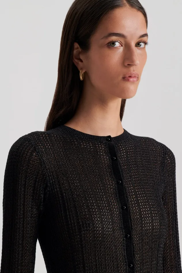 Knitwear METALLIC KNIT CARDIGAN BLACK Scanlan Theodore Women