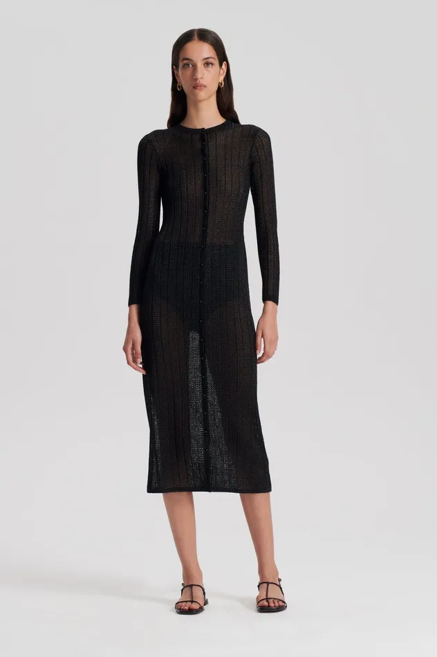 Knitwear METALLIC KNIT CARDIGAN BLACK Scanlan Theodore Women