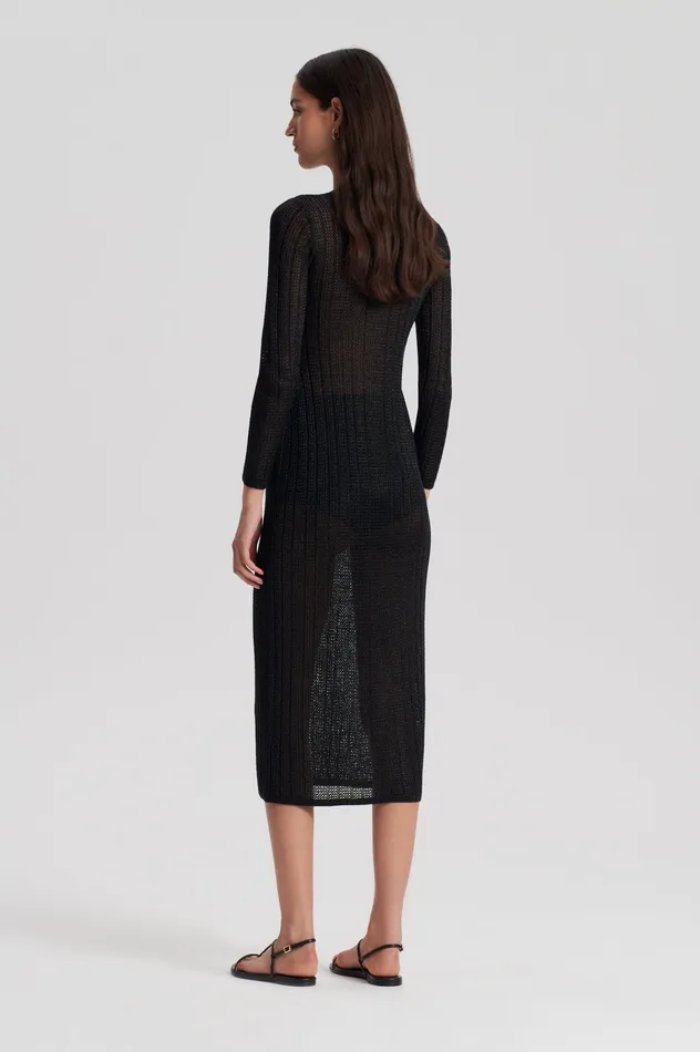 Knitwear METALLIC KNIT CARDIGAN BLACK Scanlan Theodore Women