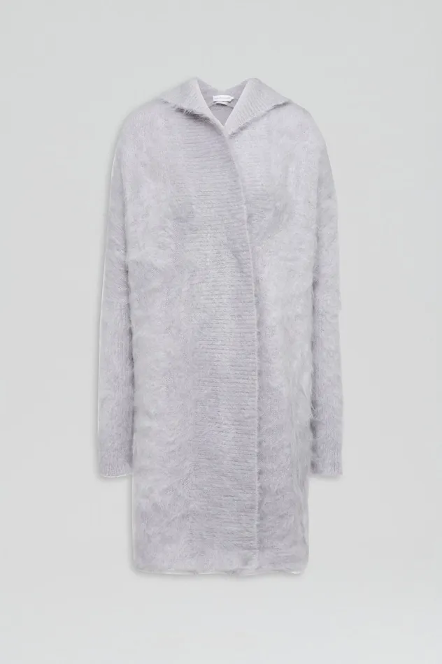 Knitwear Scanlan Theodore Women BRUSHED MOHAIR CARDIGAN 3 PALEGREY