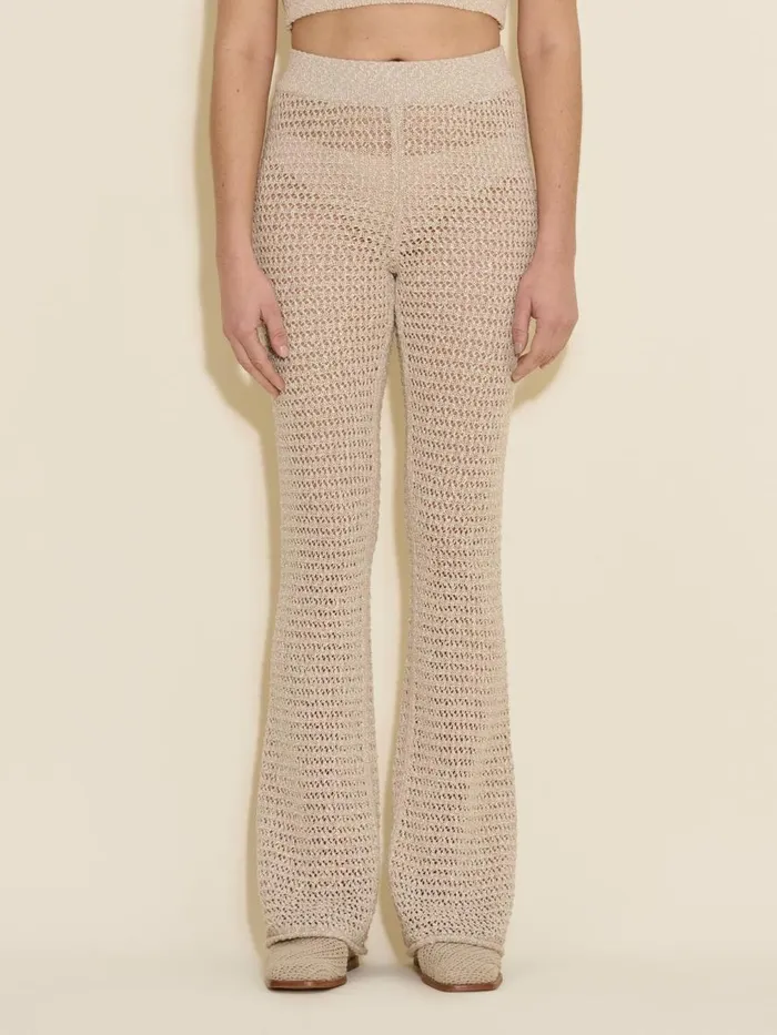 Knitwear Women Holzweiler Cenci Crochet Knit Trousers Sand Mix