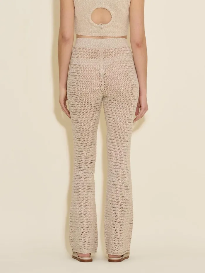 Knitwear Women Holzweiler Cenci Crochet Knit Trousers Sand Mix