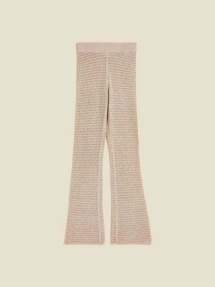 Knitwear Women Holzweiler Cenci Crochet Knit Trousers Sand Mix