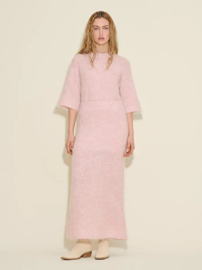 Knitwear Women Holzweiler Fluffy Knit Skirt Pink