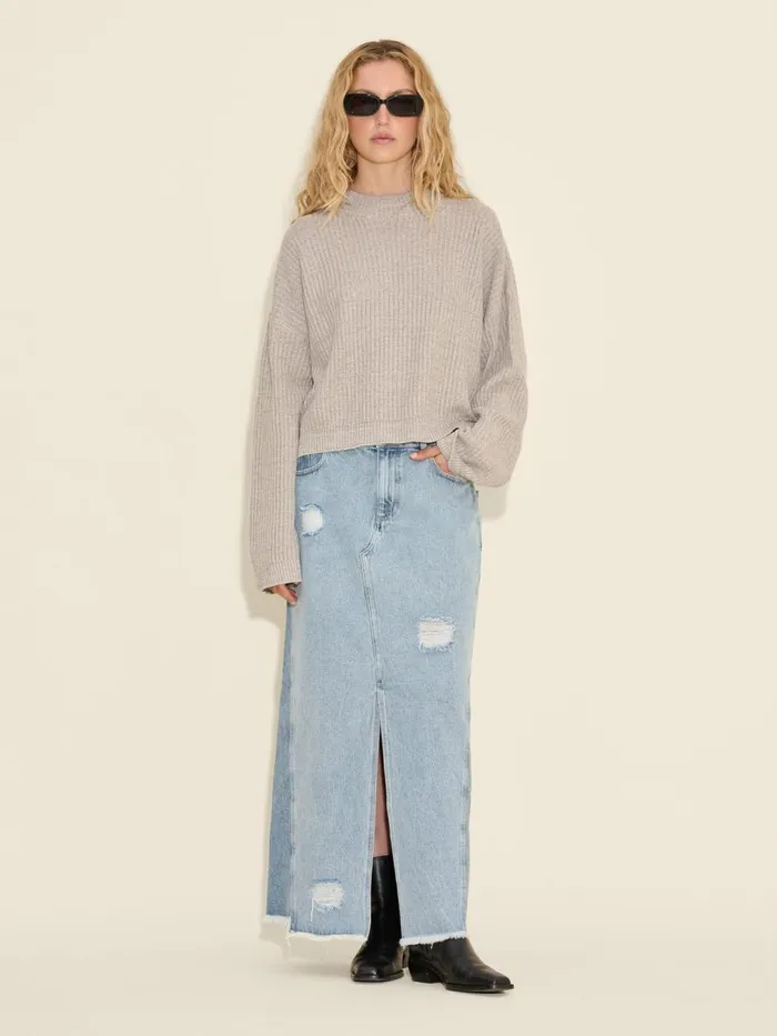 Knitwear Women Holzweiler Line Crew Neck Grey Mix