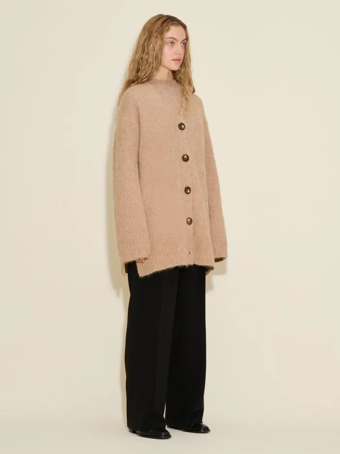 Knitwear Women Holzweiler Passage Fluffy Knit Cardigan Beige