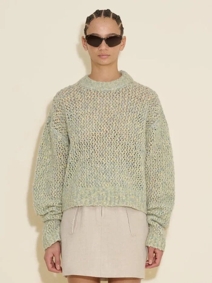 Knitwear Women Holzweiler Tine Field Crew Neck Lt Green Mix
