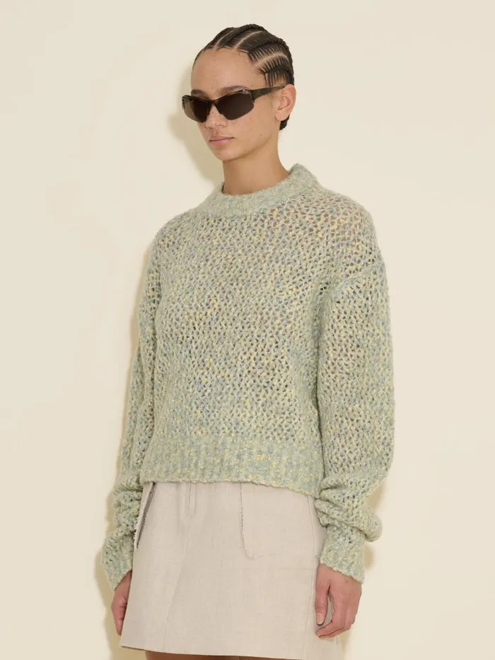 Knitwear Women Holzweiler Tine Field Crew Neck Lt Green Mix
