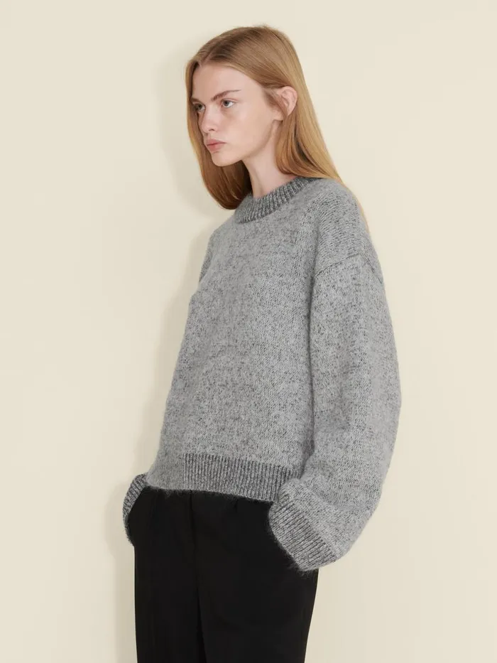 Knitwear Women Holzweiler Tine Knit Crew Neck Dk Grey Mix
