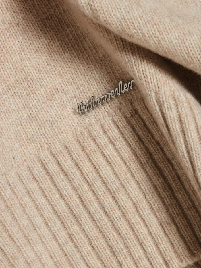 Knitwear Women Holzweiler W Lambswool Knit Crew Sand