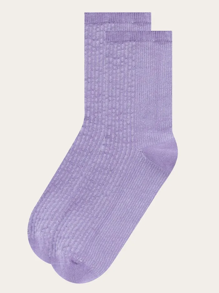 KnowledgeCotton Apparel Accessories 2pack Colorblock Lurex Rib Socks Deep Purple 8211 Women KnowledgeCotton Apparel Accessories 2pack Colorblock Lurex Rib Socks Deep Purple 8211 Women