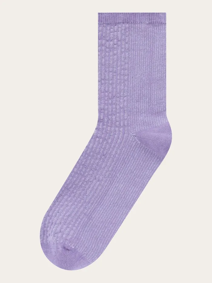 KnowledgeCotton Apparel Accessories 2pack Colorblock Lurex Rib Socks Deep Purple 8211 Women KnowledgeCotton Apparel Accessories 2pack Colorblock Lurex Rib Socks Deep Purple 8211 Women