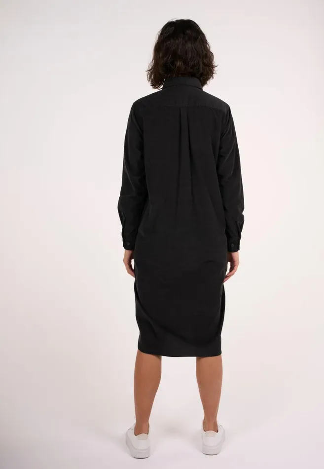 KnowledgeCotton Apparel Dresses And Skirts Corduroy Shirt Dress Black Jet 8211 Women