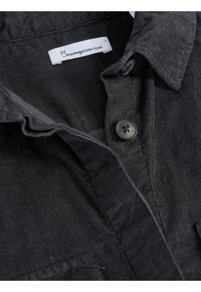 KnowledgeCotton Apparel Dresses And Skirts Corduroy Shirt Dress Black Jet 8211 Women