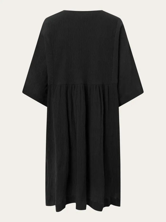 KnowledgeCotton Apparel Dresses And Skirts Cotton Crepe Ashape Dress Black Jet 8211 Women KnowledgeCotton Apparel Dresses And Skirts Cotton Crepe Ashape Dress Black Jet 8211 Women