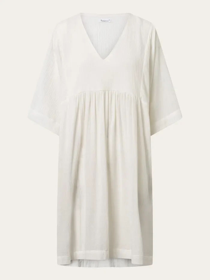 KnowledgeCotton Apparel Dresses And Skirts Cotton Crepe Ashape Dress Snow White 8211 Women KnowledgeCotton Apparel Dresses And Skirts Cotton Crepe Ashape Dress Snow White 8211 Women