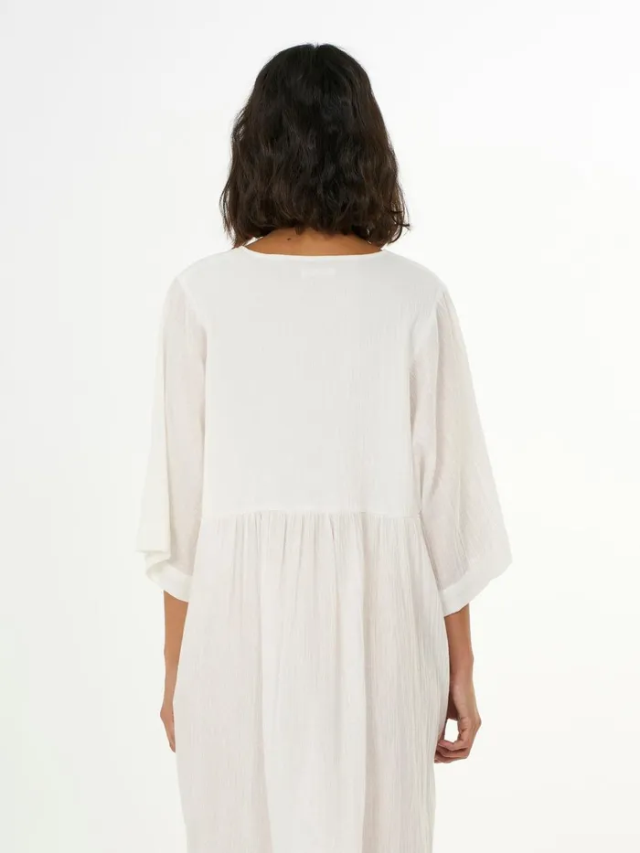 KnowledgeCotton Apparel Dresses And Skirts Cotton Crepe Ashape Dress Snow White 8211 Women