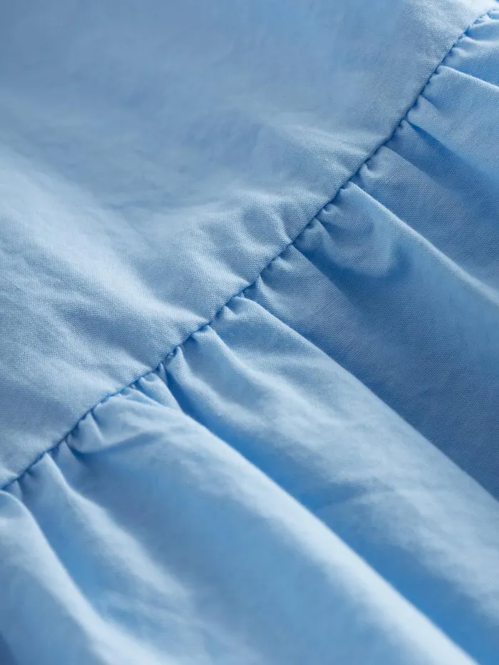 KnowledgeCotton Apparel Dresses And Skirts Puff Sleeve Poplin Dress Airy Blue 8211 Women KnowledgeCotton Apparel Dresses And Skirts Puff Sleeve Poplin Dress Airy Blue 8211 Women