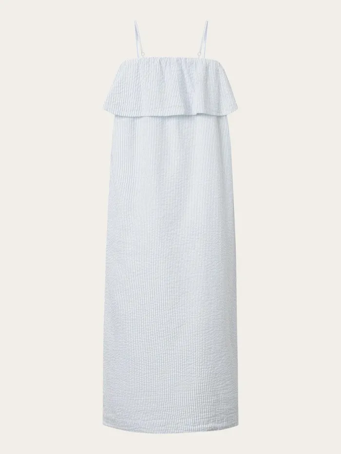 KnowledgeCotton Apparel Dresses And Skirts Seersucker Strap Maxi Dress Blue Fog 8211 Women KnowledgeCotton Apparel Dresses And Skirts Seersucker Strap Maxi Dress Blue Fog 8211 Women