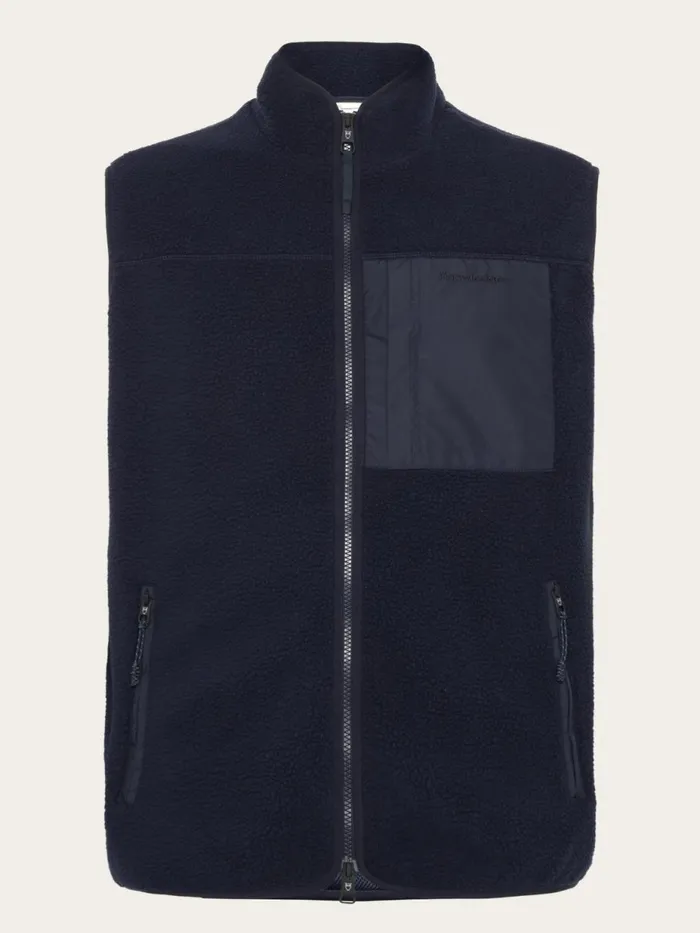 KnowledgeCotton Apparel Fleece Loose Fit Zip Fleece Vest GRSVegan Night Sky 8211 Men KnowledgeCotton Apparel Fleece Loose Fit Zip Fleece Vest GRSVegan Night Sky 8211 Men