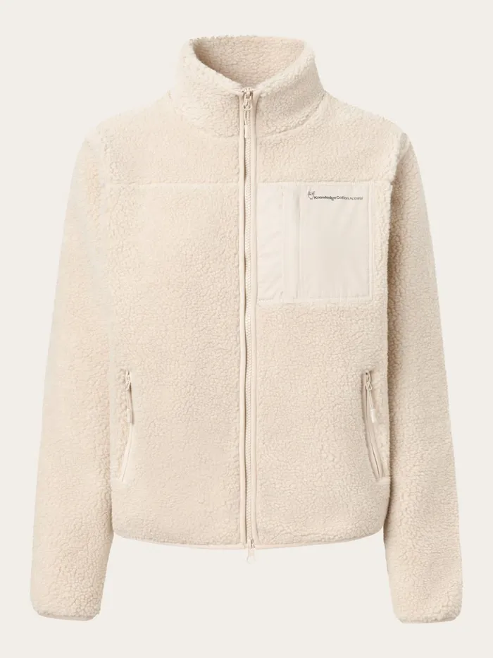 KnowledgeCotton Apparel Fleeces And Jackets Teddy High Neck Zip Jacket Item Colour 8211 Women KnowledgeCotton Apparel Fleeces And Jackets Teddy High Neck Zip Jacket Item Colour 8211 Women