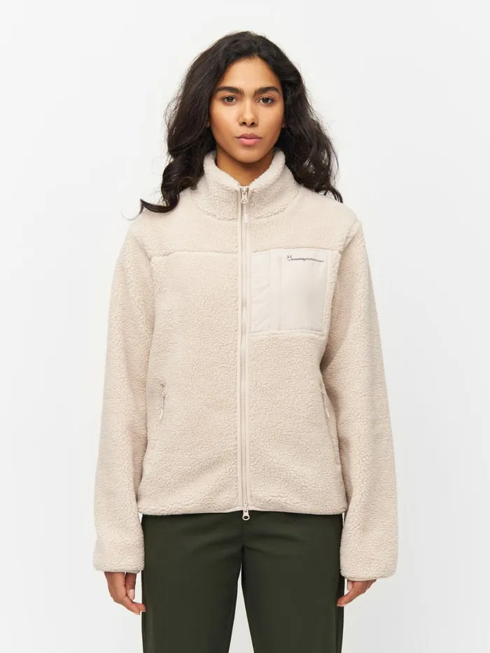 KnowledgeCotton Apparel Fleeces And Jackets Teddy High Neck Zip Jacket Item Colour 8211 Women KnowledgeCotton Apparel Fleeces And Jackets Teddy High Neck Zip Jacket Item Colour 8211 Women