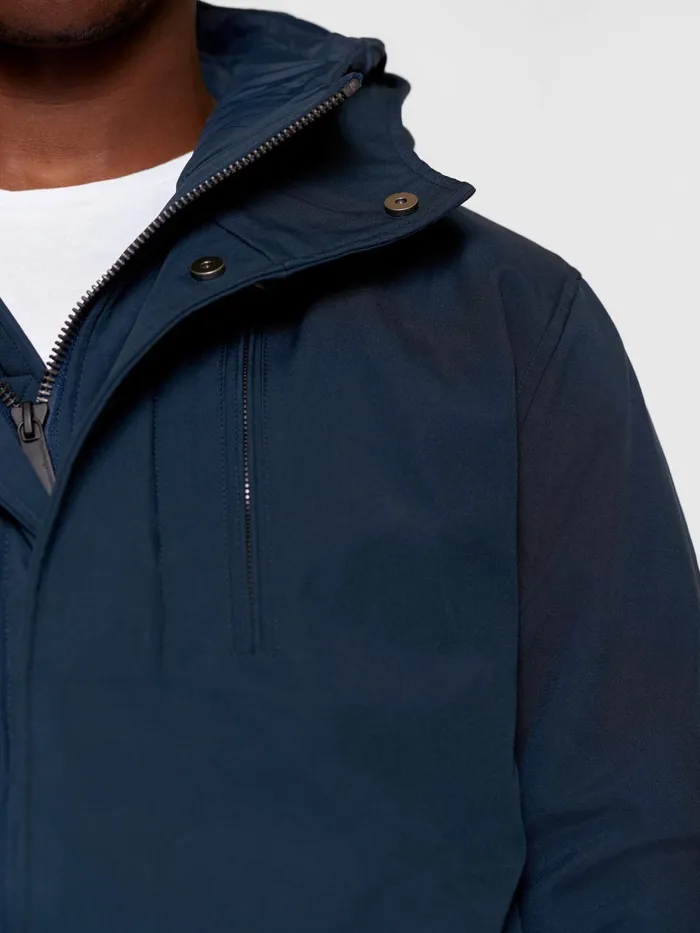 KnowledgeCotton Apparel Jackets And Vests Long Soft Shell Jacket CLIMATE SHELL Total Eclipse 8211 Men KnowledgeCotton Apparel Jackets And Vests Long Soft Shell Jacket CLIMATE SHELL Total Eclipse 8211 Men