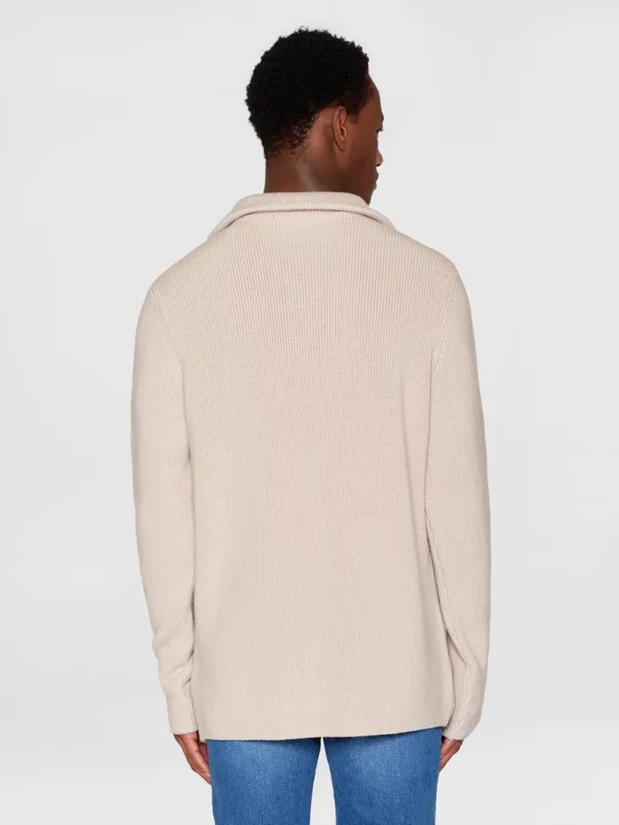 KnowledgeCotton Apparel Knits 12 Neck Zip Merino Wool Rib Knit Kelp 8211 Men KnowledgeCotton Apparel Knits 12 Neck Zip Merino Wool Rib Knit Kelp 8211 Men