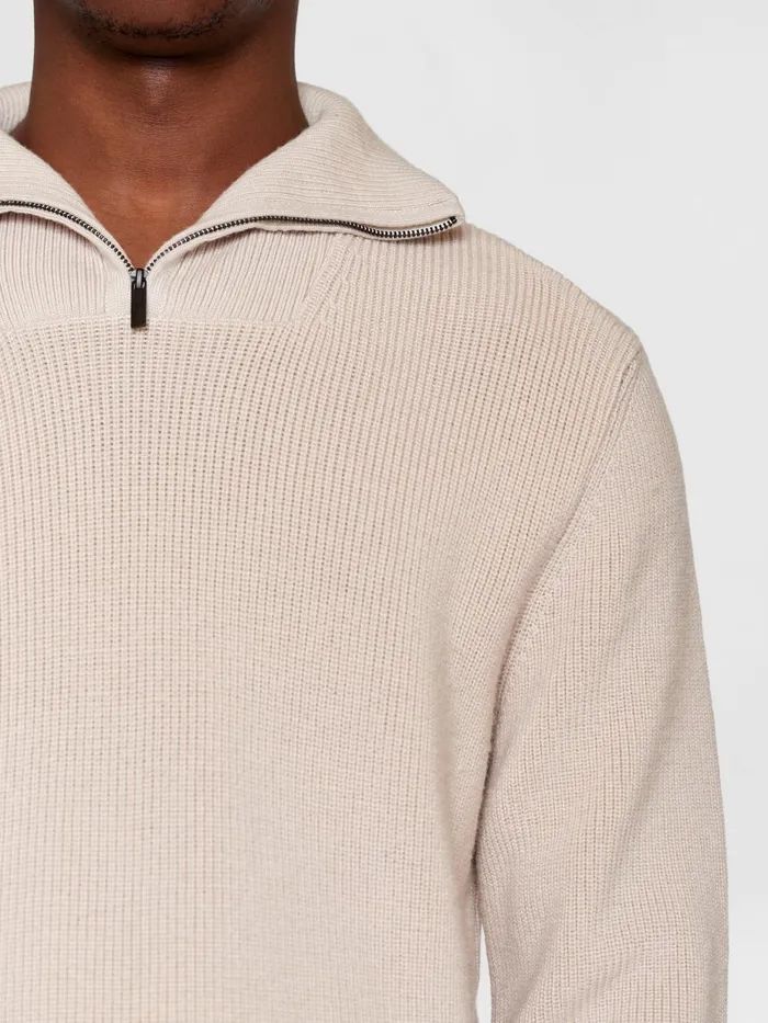 KnowledgeCotton Apparel Knits 12 Neck Zip Merino Wool Rib Knit Kelp 8211 Men KnowledgeCotton Apparel Knits 12 Neck Zip Merino Wool Rib Knit Kelp 8211 Men