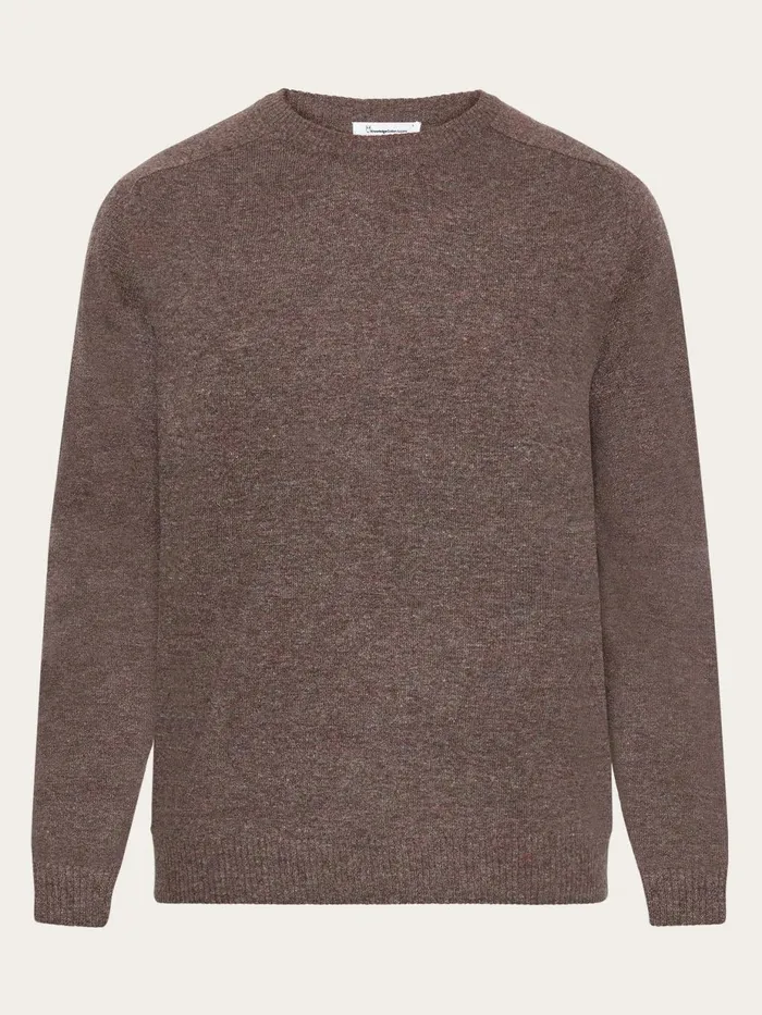 KnowledgeCotton Apparel Knits Basic Oneck Knit Demitasse brown 8211 Men
