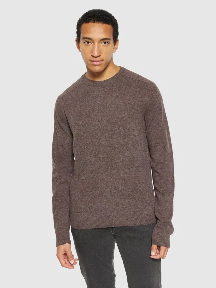 KnowledgeCotton Apparel Knits Basic Oneck Knit Demitasse brown 8211 Men KnowledgeCotton Apparel Knits Basic Oneck Knit Demitasse brown 8211 Men