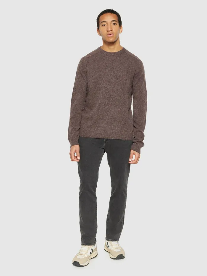 KnowledgeCotton Apparel Knits Basic Oneck Knit Demitasse brown 8211 Men KnowledgeCotton Apparel Knits Basic Oneck Knit Demitasse brown 8211 Men