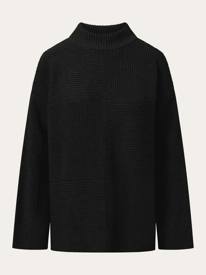 KnowledgeCotton Apparel Knits Cotton Loose Fit Crew Neck Knit Black Jet 8211 Women KnowledgeCotton Apparel Knits Cotton Loose Fit Crew Neck Knit Black Jet 8211 Women