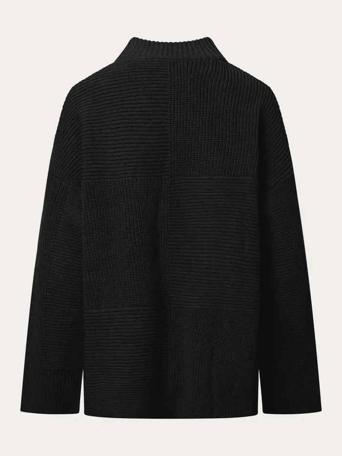 KnowledgeCotton Apparel Knits Cotton Loose Fit Crew Neck Knit Black Jet 8211 Women KnowledgeCotton Apparel Knits Cotton Loose Fit Crew Neck Knit Black Jet 8211 Women